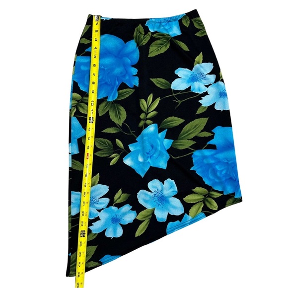 VTG XOXO Blue Black Floral 2 Piece Top & Skirt Small & Medium Retro Y2k GUC READ - Picture 5 of 9